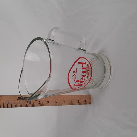 SOLD RARE Vintage Glass Pearl Fine Lager Beer Pitcher - Picture 6 of 6